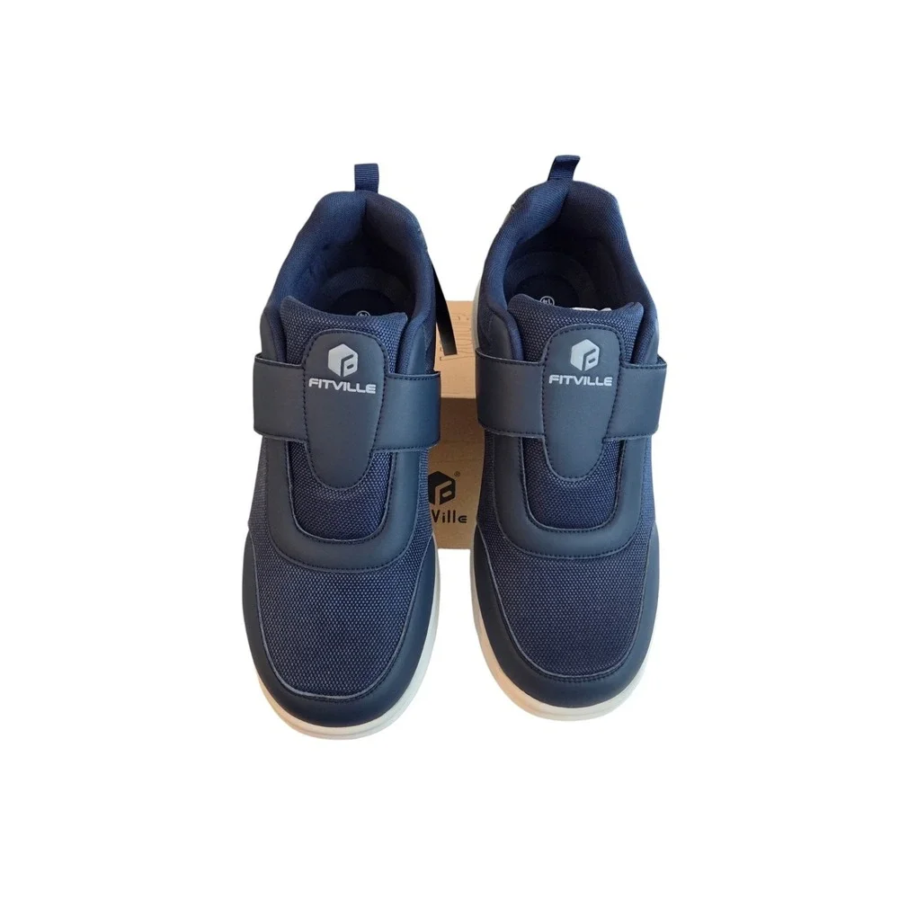 FitVille Men Diabetic Shoes Wide Toe Slip-On Swollen Feet Neuropathy Pain Relief